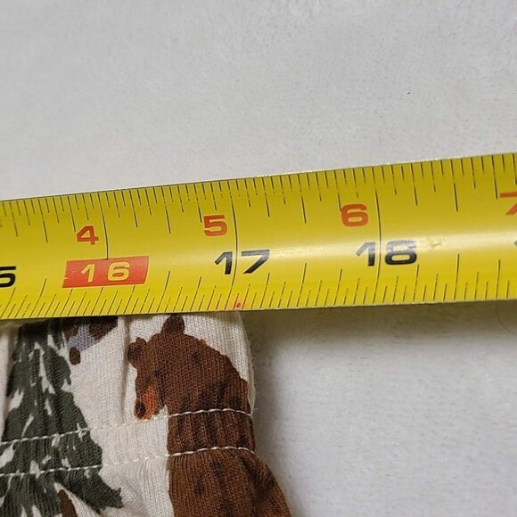 PJ Place Adult XL Forest Animal Print Pajama Pants Bear Fox Deer Racoon Trees - Picture 7 of 9